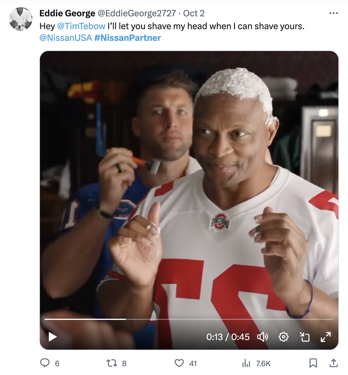 Eddie George tweet to Tim Tebow
